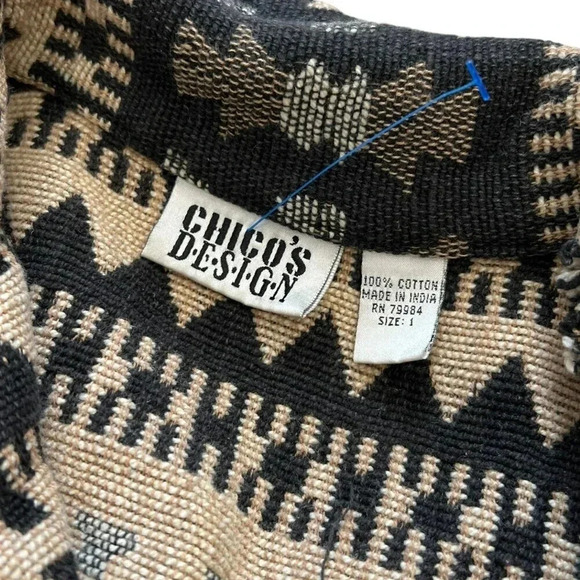Chico’s Design Brown Aztec Print Tapestry Jacket M - Picture 5 of 5
